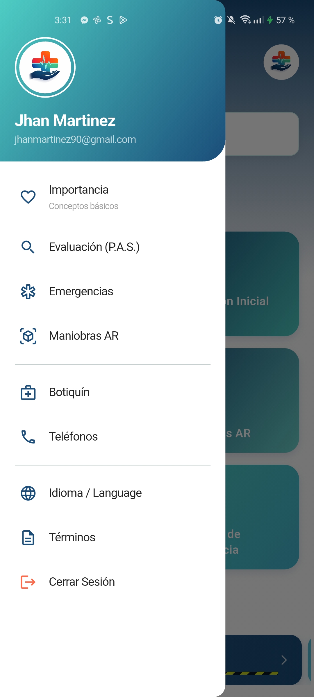 Captura de pantalla de la app