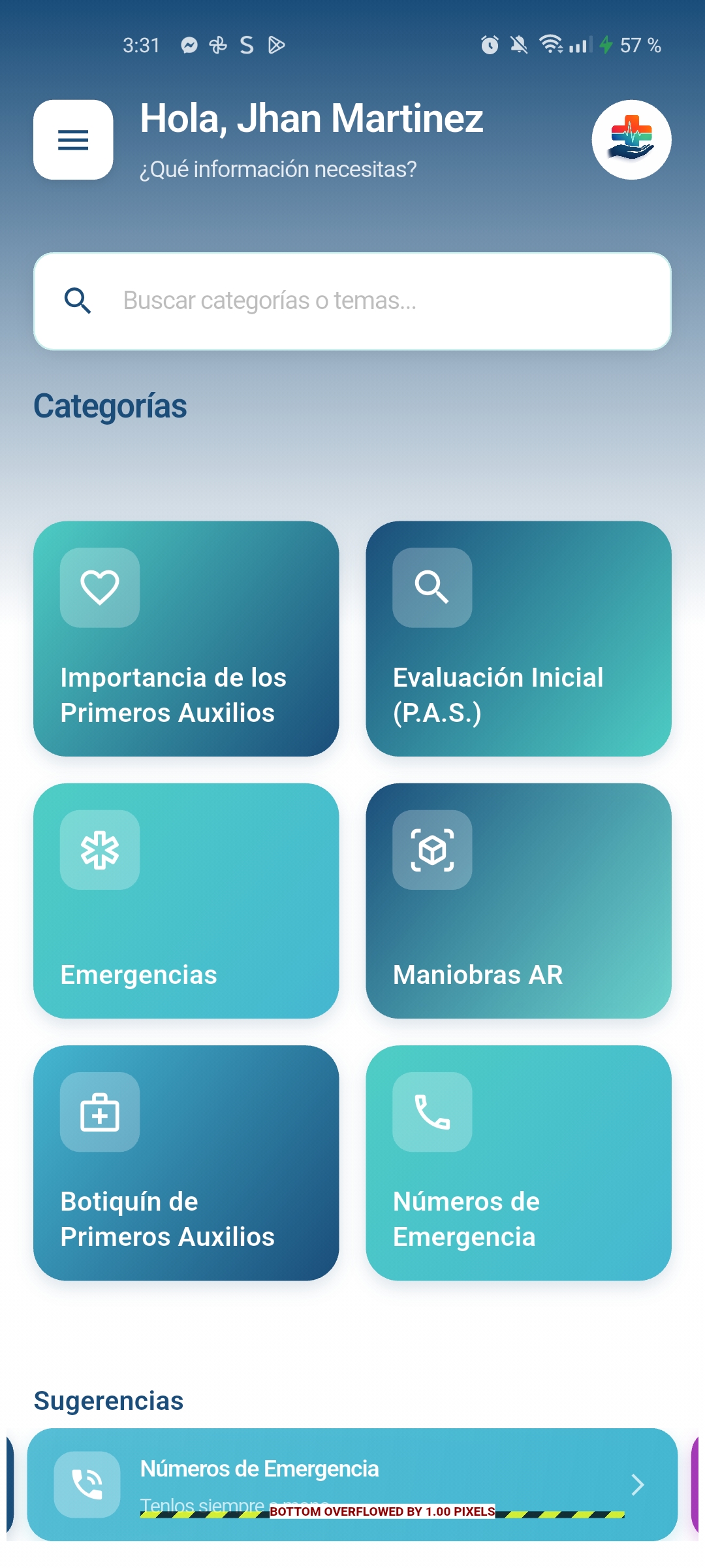 Captura de pantalla de la app